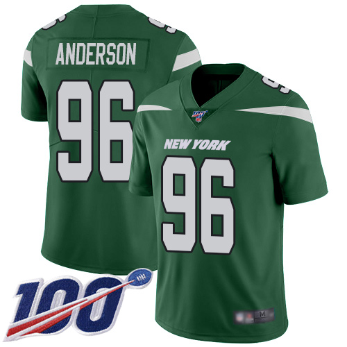 New York Jets Limited Green Youth Henry Anderson Home Jersey NFL Football #96 100th Season Vapor Untouchable